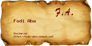 Fodi Aba névjegykártya
